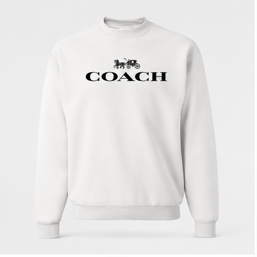 Men's Coach Crewneck Sweatshirt | Color: White | Image 1