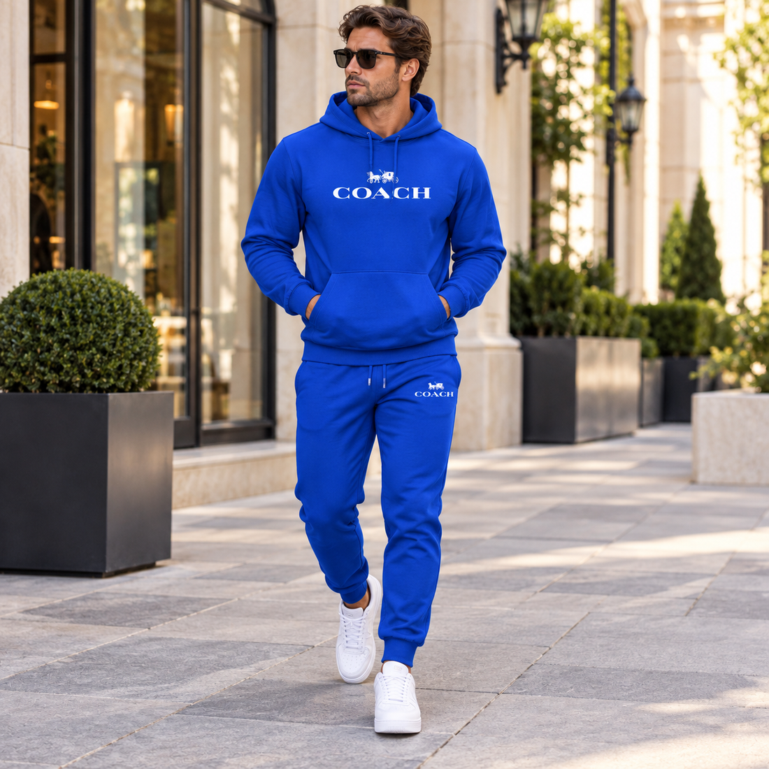 Men's Coach Hoodie Joggers Set | Color: Blue | Image 3