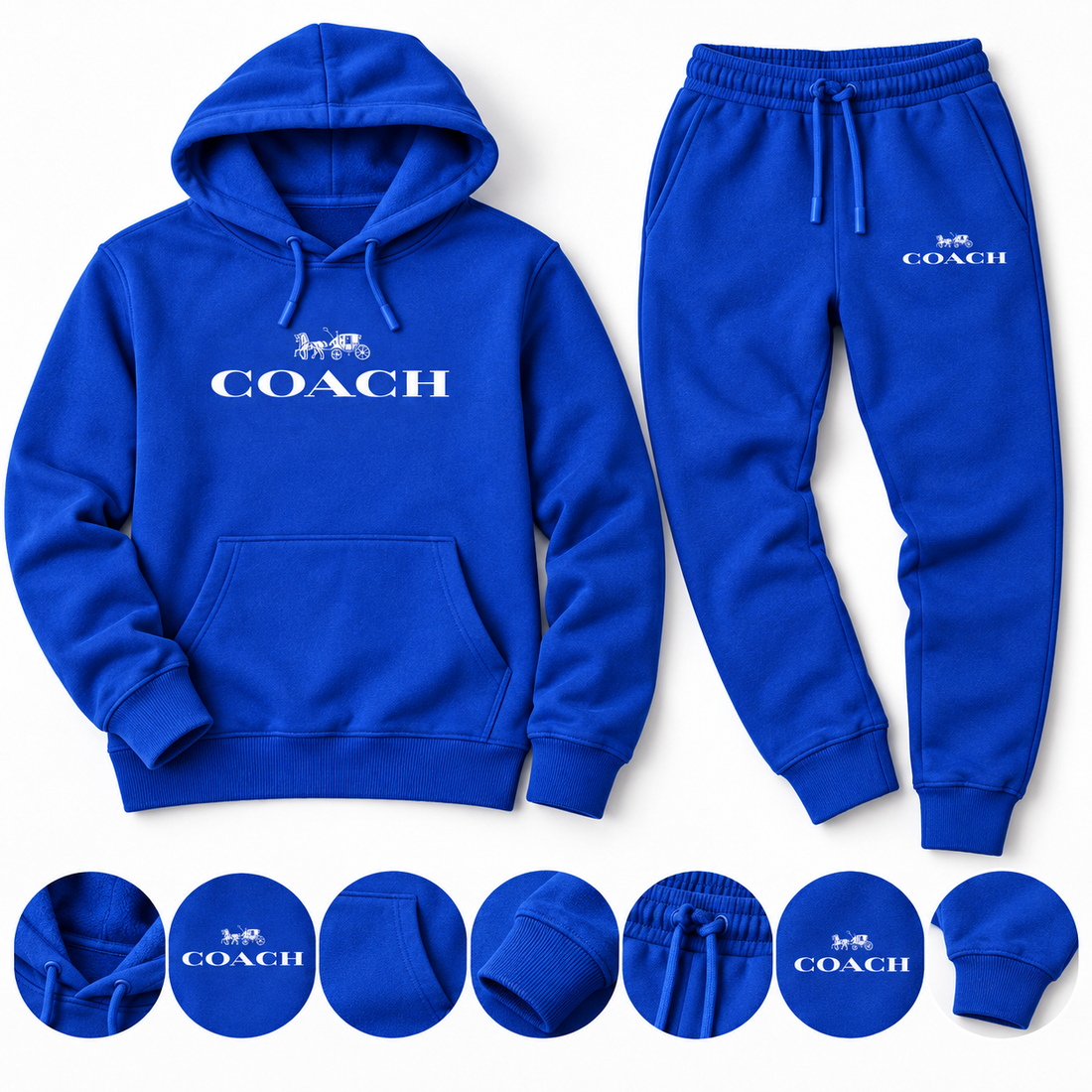 Men's Coach Hoodie Joggers Set | Color: Blue | Image 5