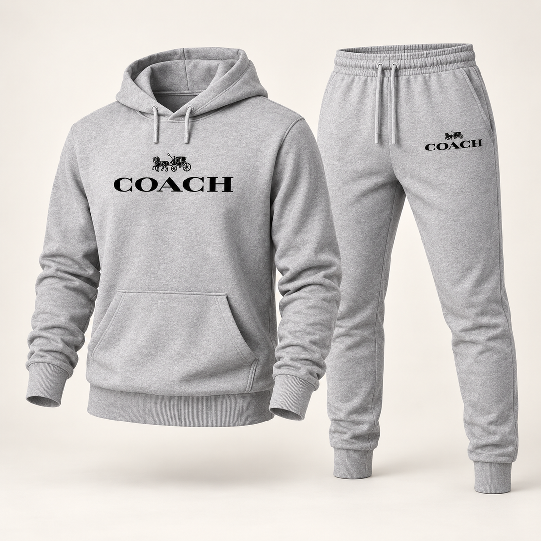 Men's Coach Hoodie Joggers Set | Color: Grey | Image 1