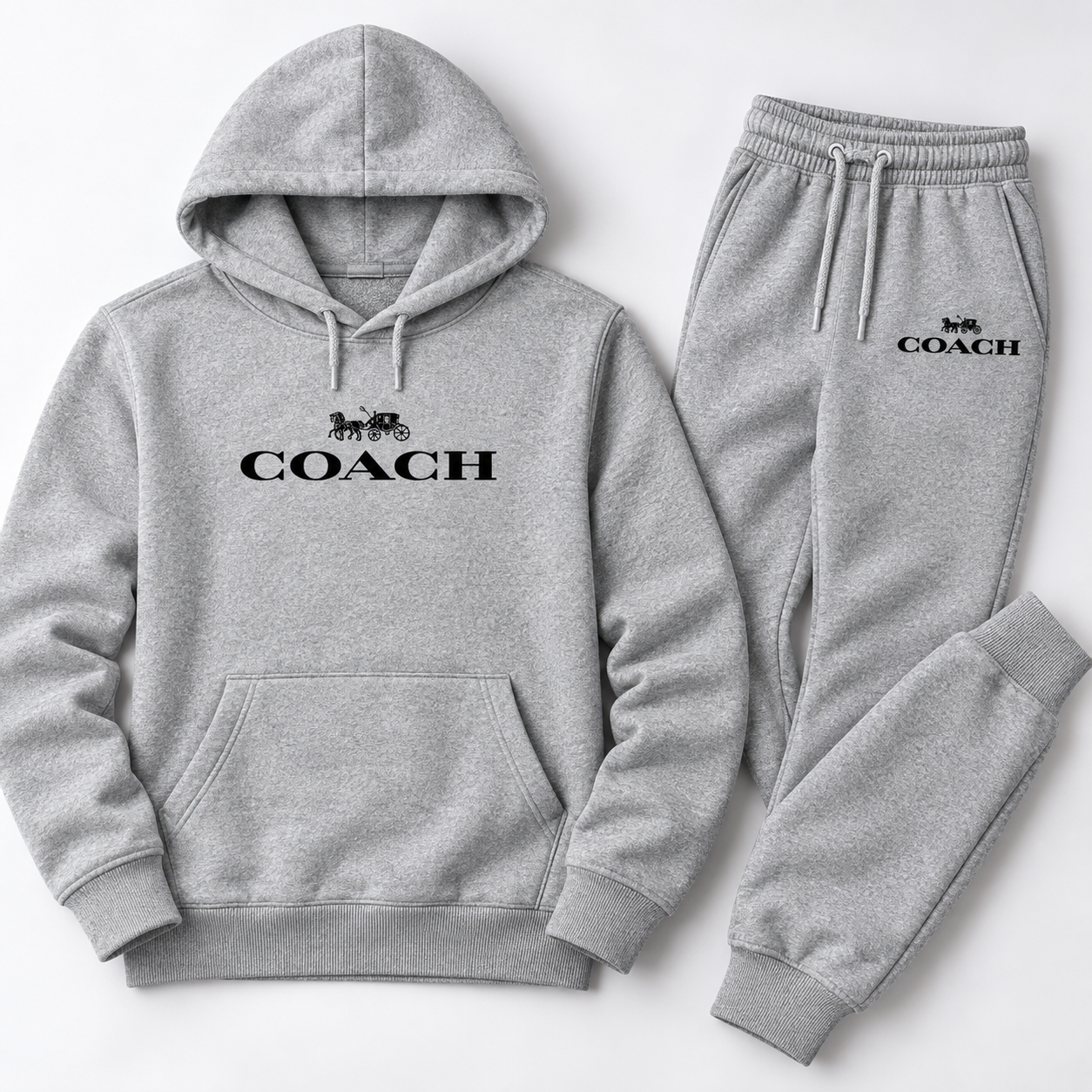 Men's Coach Hoodie Joggers Set | Color: Grey | Image 5