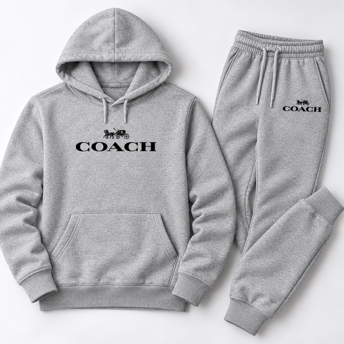 Men's Coach Hoodie Joggers Set | Color: Grey | Image 5