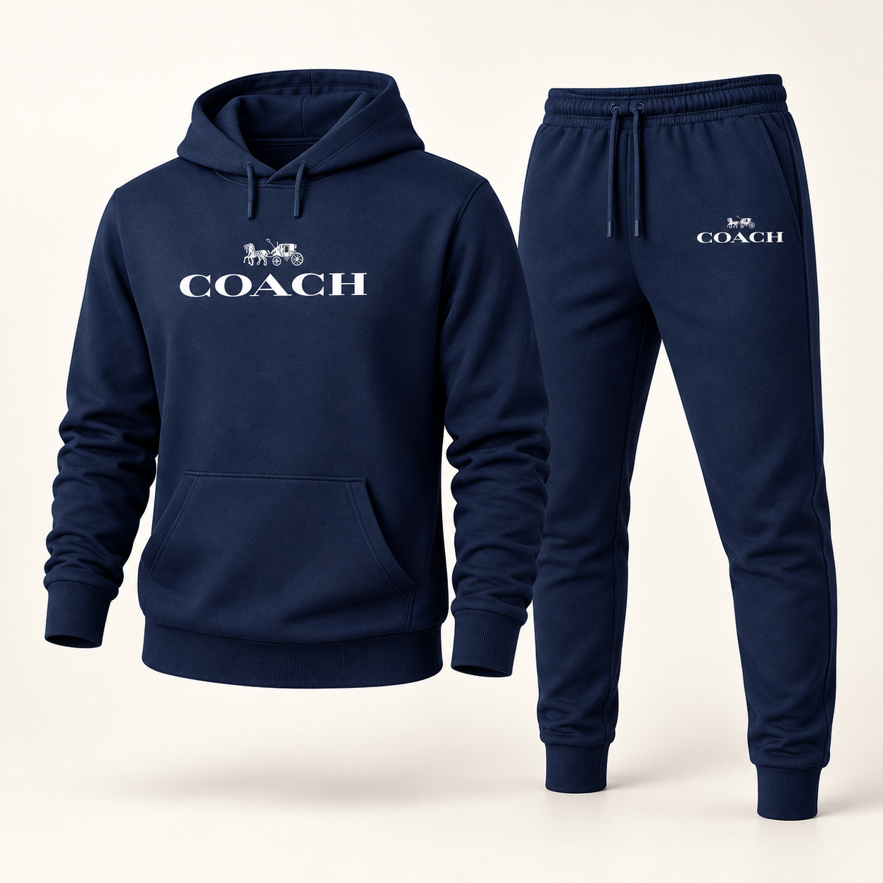 Men's Coach Hoodie Joggers Set | Color: Navy | Image 1