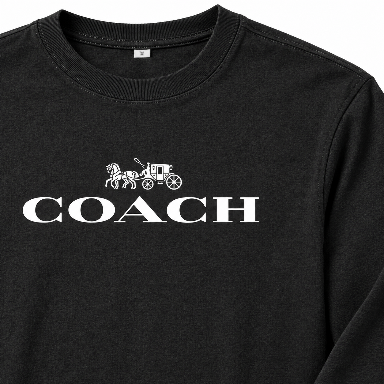 Men's Coach Cotton Long Sleeve T-Shirt - black 3 detail