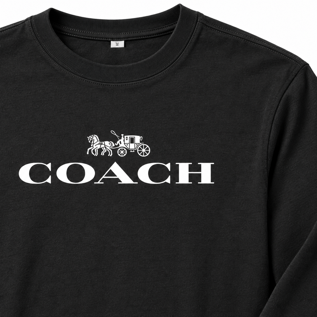 Men's Coach Cotton Long Sleeve T-Shirt - black 3 detail