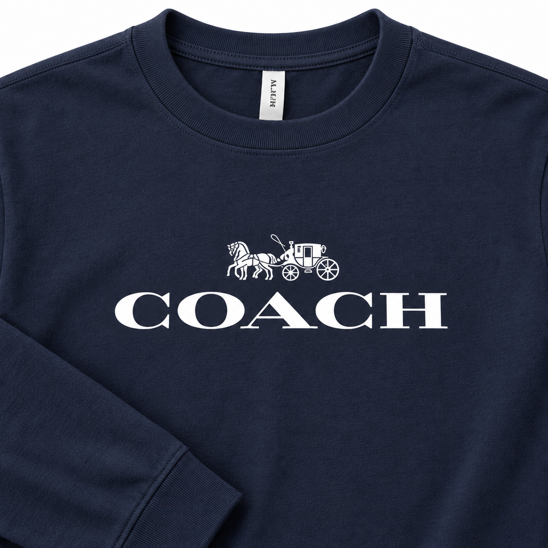 Men's Coach Cotton Long Sleeve T-Shirt - navy 3 detail