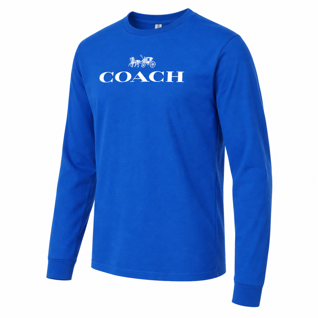 Men's Coach Cotton Long Sleeve T-Shirt - royal blue 1 main