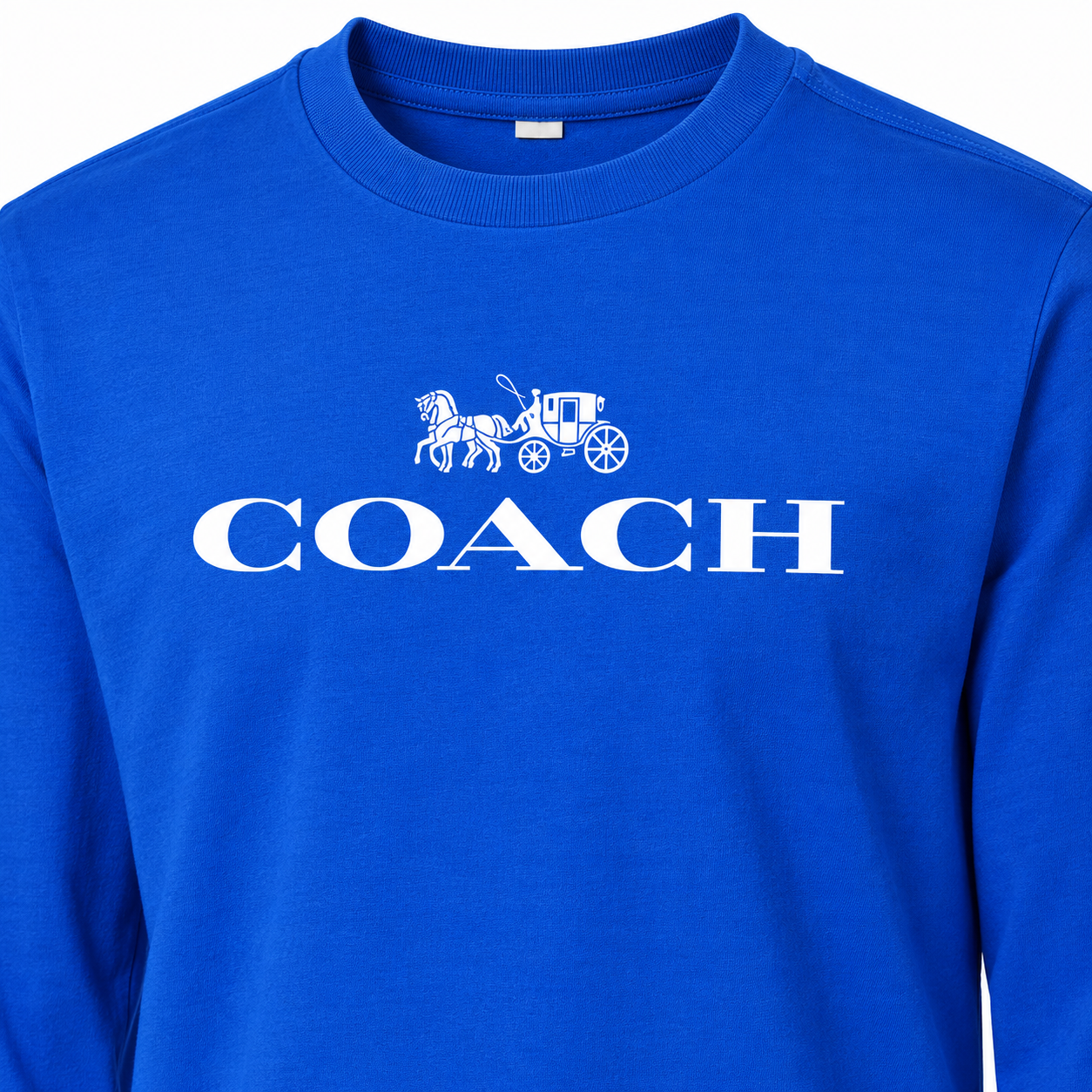 Men's Coach Cotton Long Sleeve T-Shirt - royal blue 3 detail