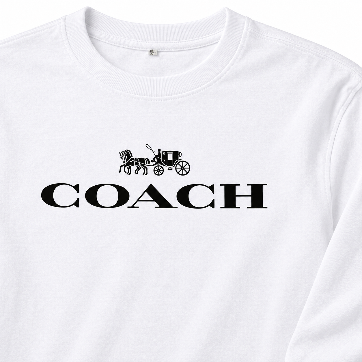 Men's Coach Cotton Long Sleeve T-Shirt - white 3 detail