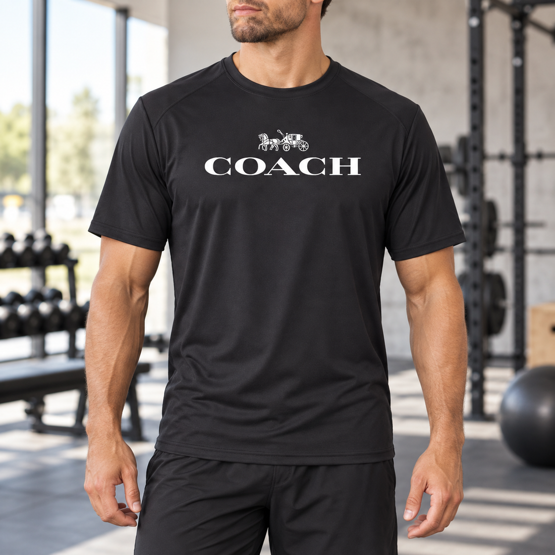 Men's Coach Performance T-Shirt - Black - Image 2