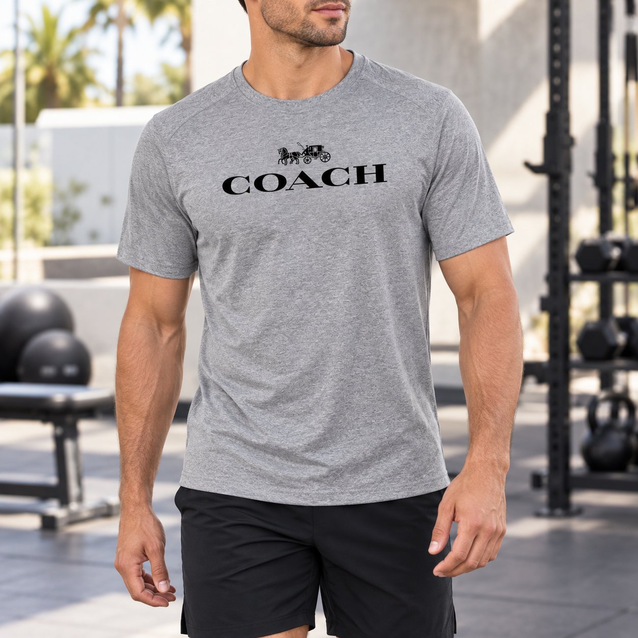 Men's Coach Performance T-Shirt - Grey - Image 2