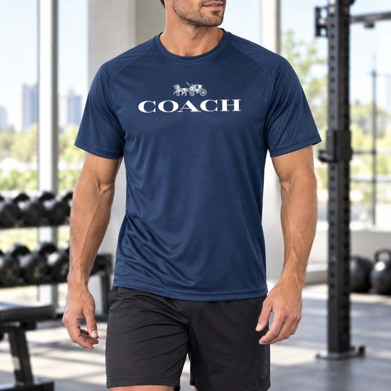 Men's Coach Performance T-Shirt - Navy - Image 2