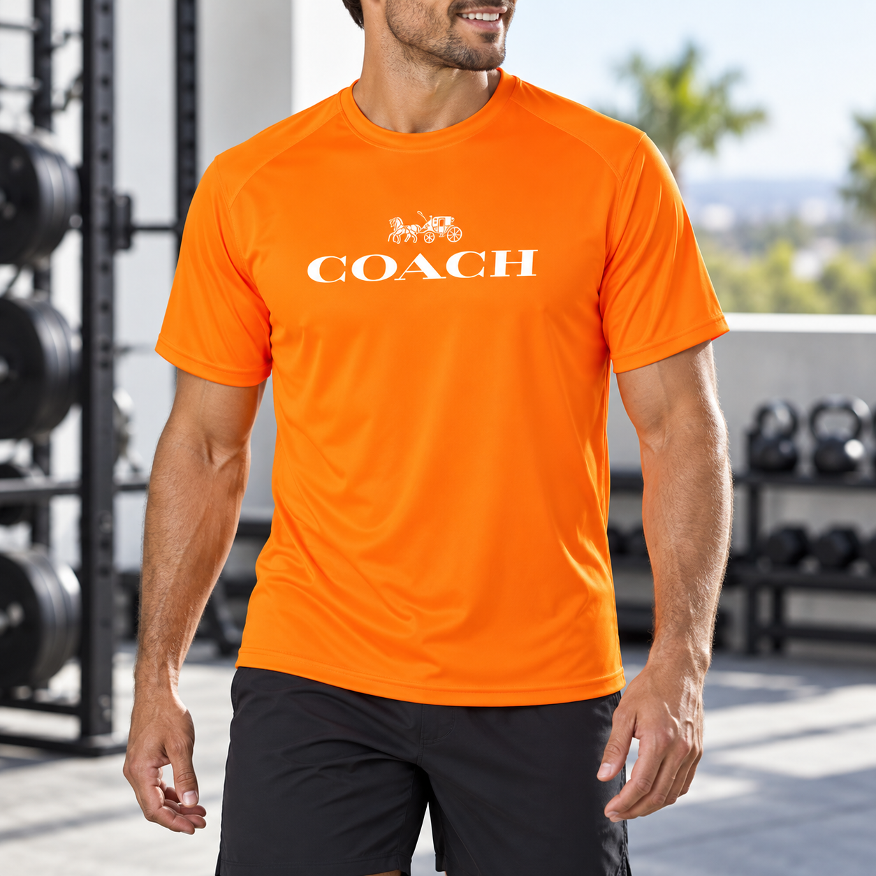 Men's Coach Performance T-Shirt - Orange - Image 2