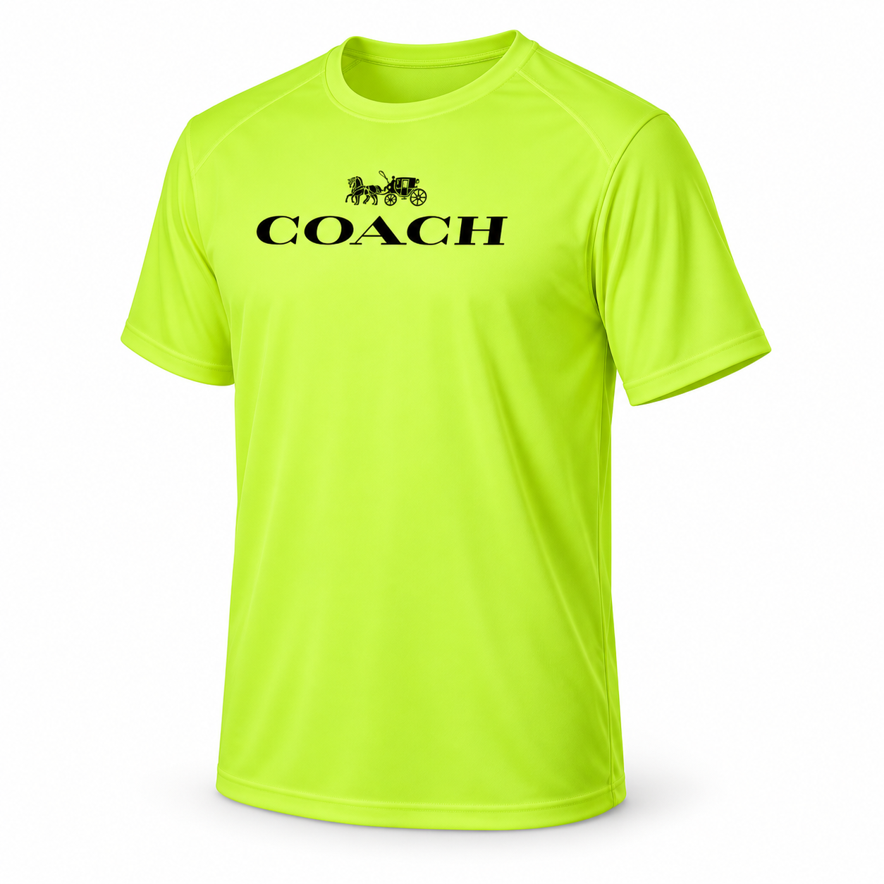 Men's Coach Performance T-Shirt - Safety Green - Image 4