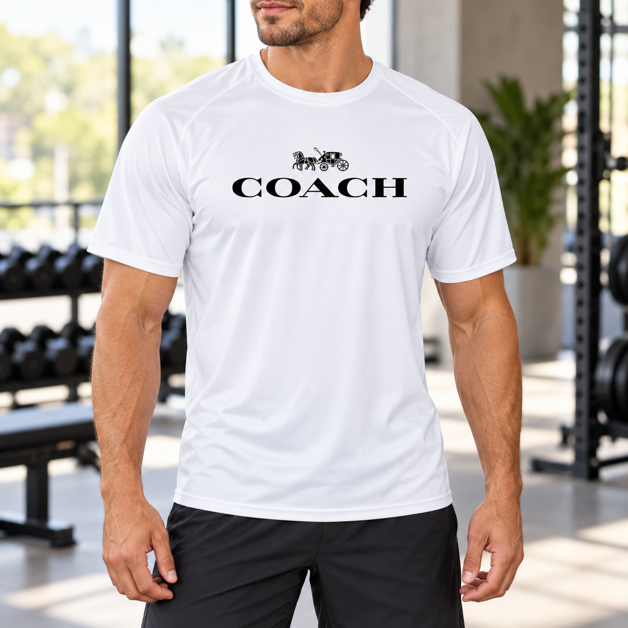 Men's Coach Performance T-Shirt - White - Image 2