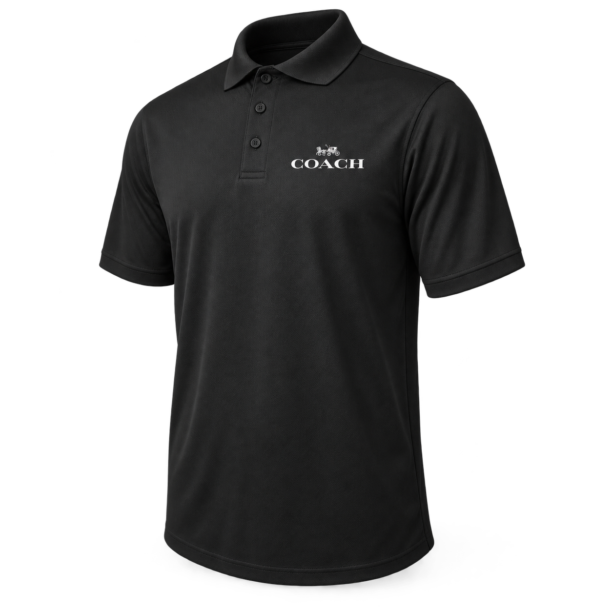 Men's Coach Polyester Polo - Black - Image 4