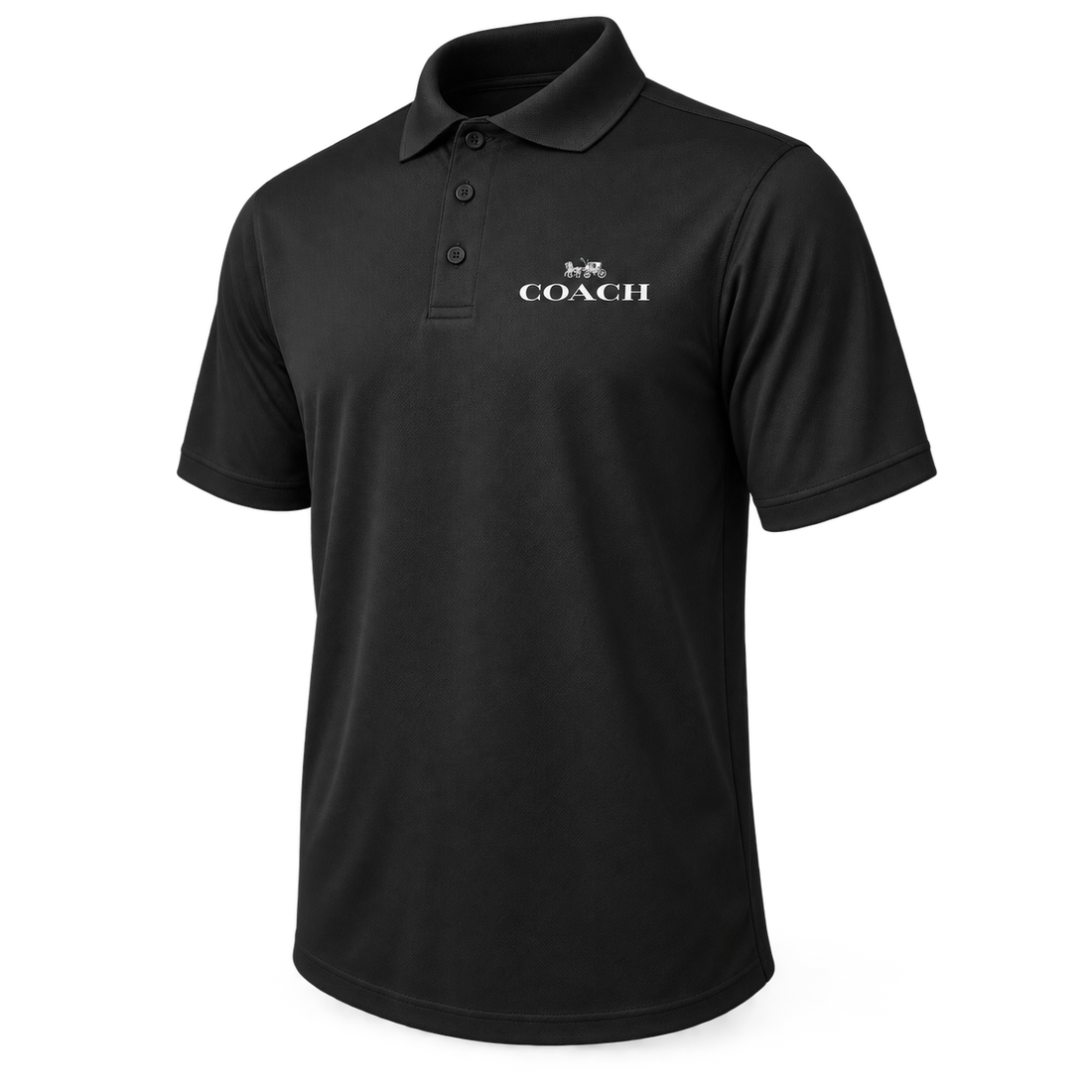 Men's Coach Polyester Polo - Black - Image 4