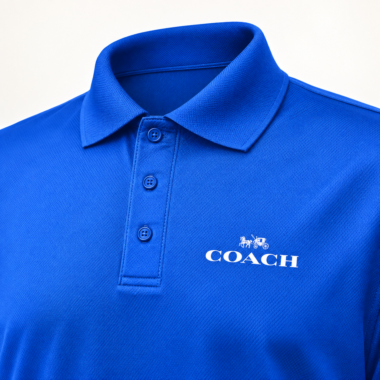 Men's Coach Polyester Polo - Blue - Image 3