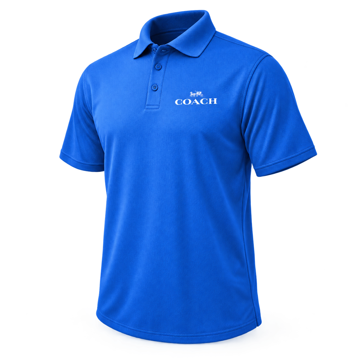 Men's Coach Polyester Polo - Blue - Image 4