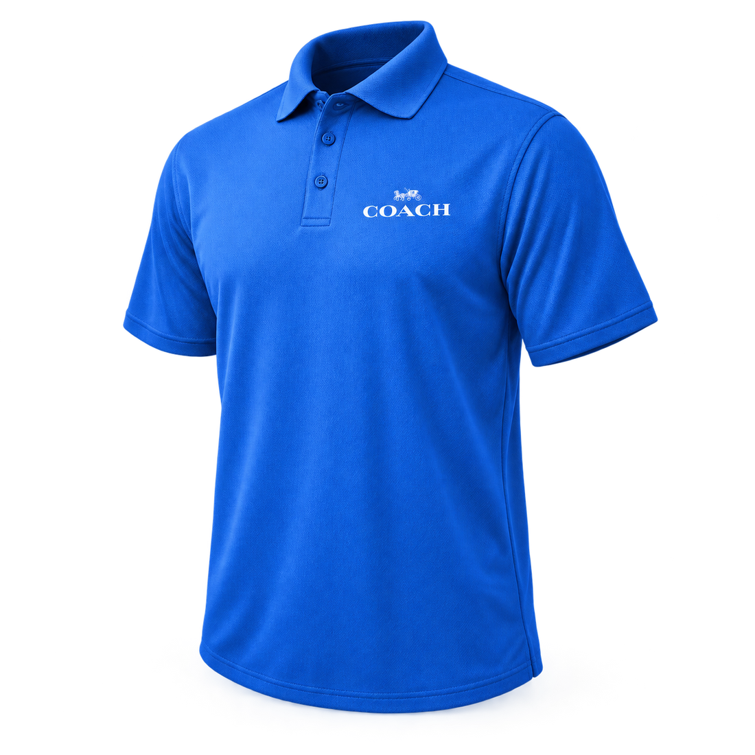 Men's Coach Polyester Polo - Blue - Image 4