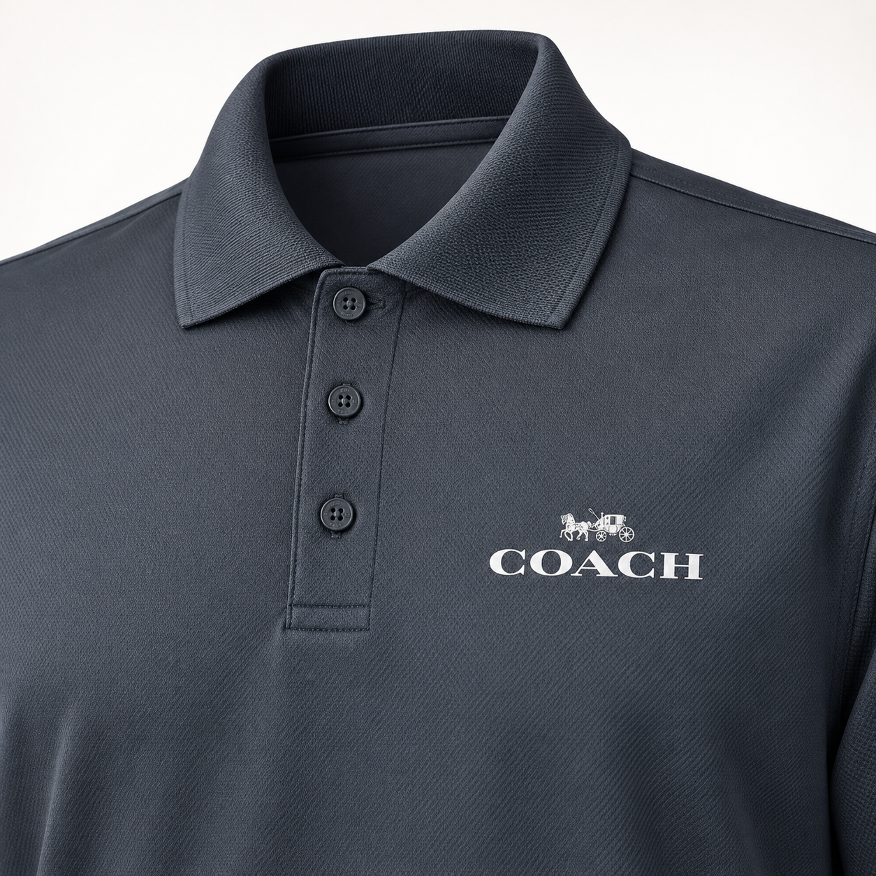 Men's Coach Polyester Polo - Charcoal - Image 3