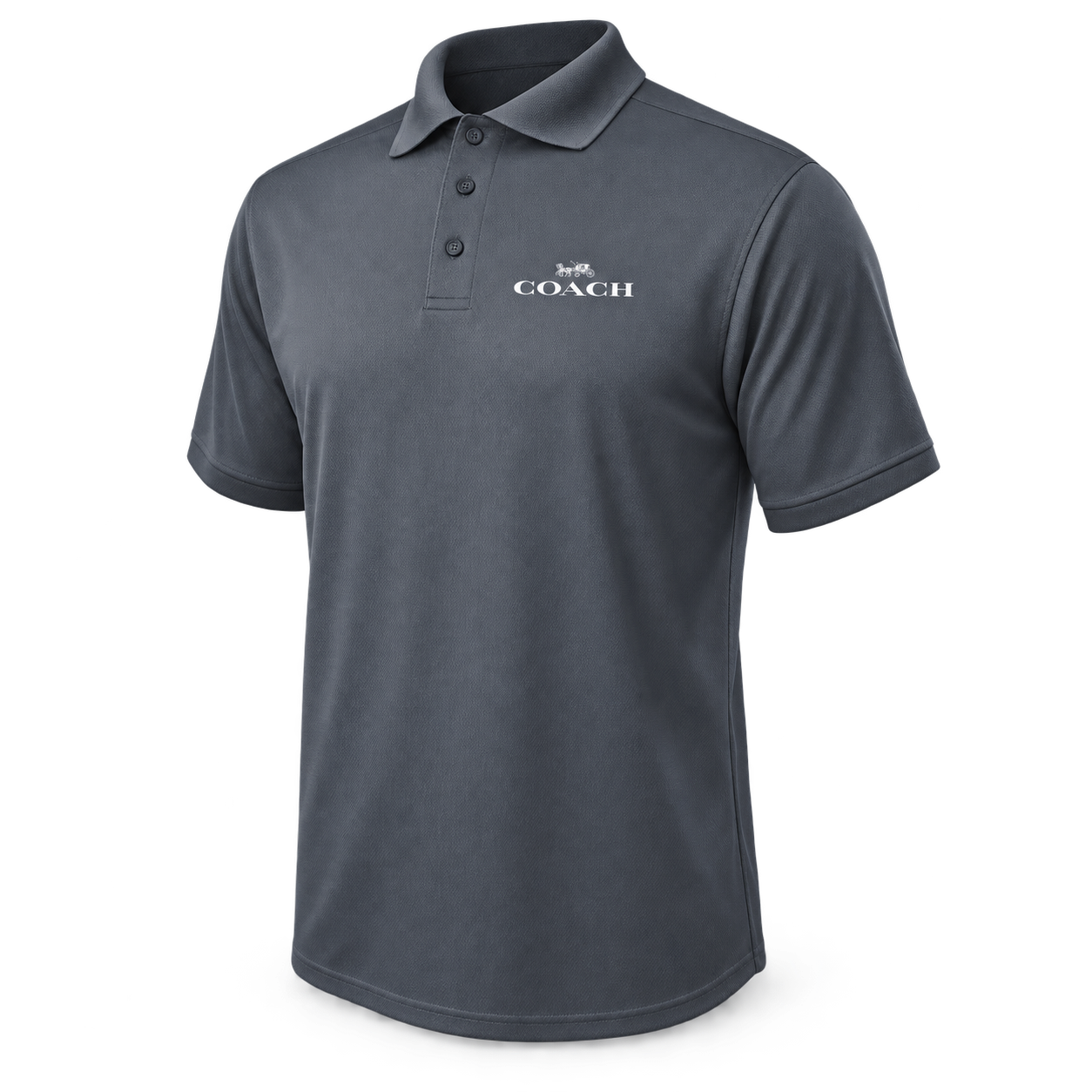 Men's Coach Polyester Polo - Charcoal - Image 4