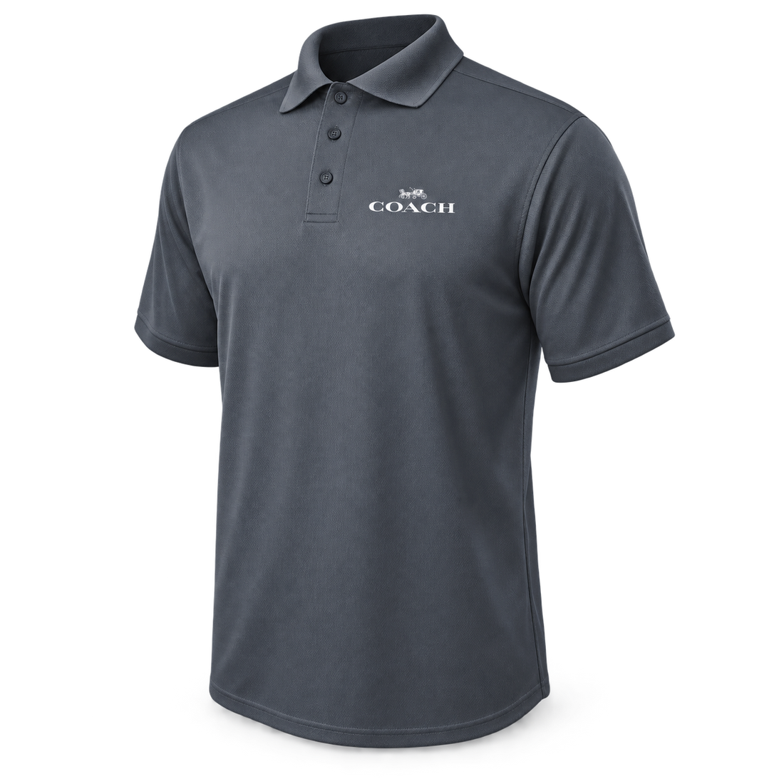 Men's Coach Polyester Polo - Charcoal - Image 4