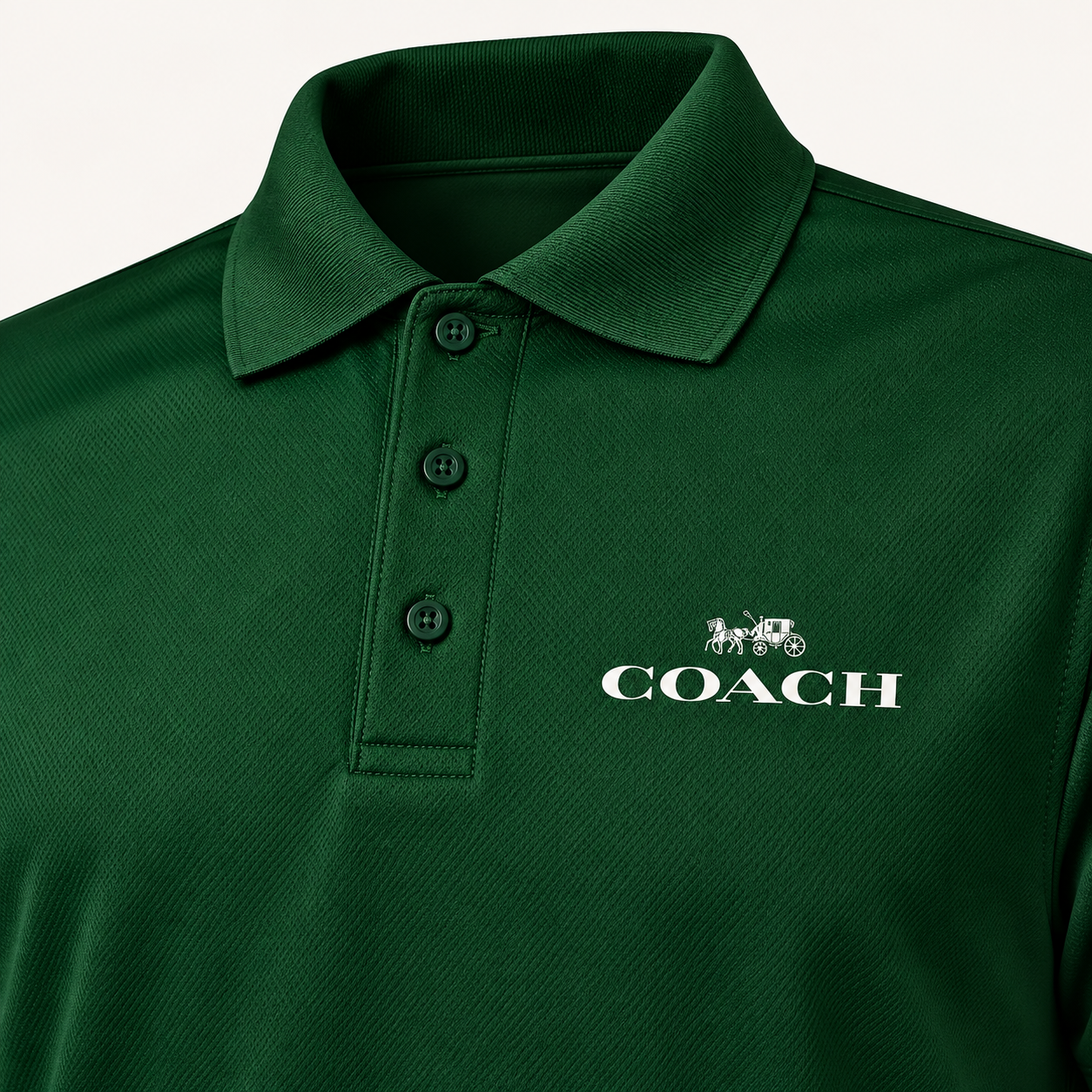 Men's Coach Polyester Polo - Green - Image 3