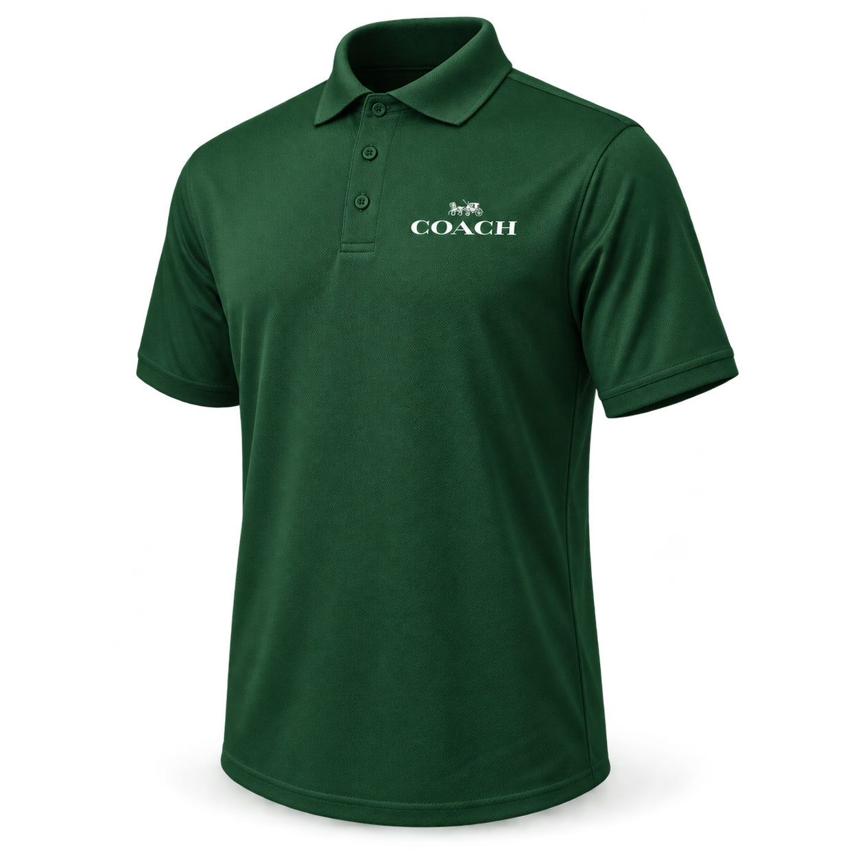Men's Coach Polyester Polo - Green - Image 4
