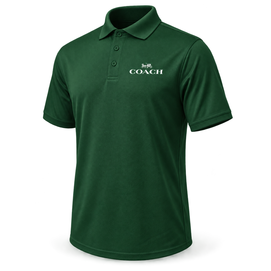 Men's Coach Polyester Polo - Green - Image 4