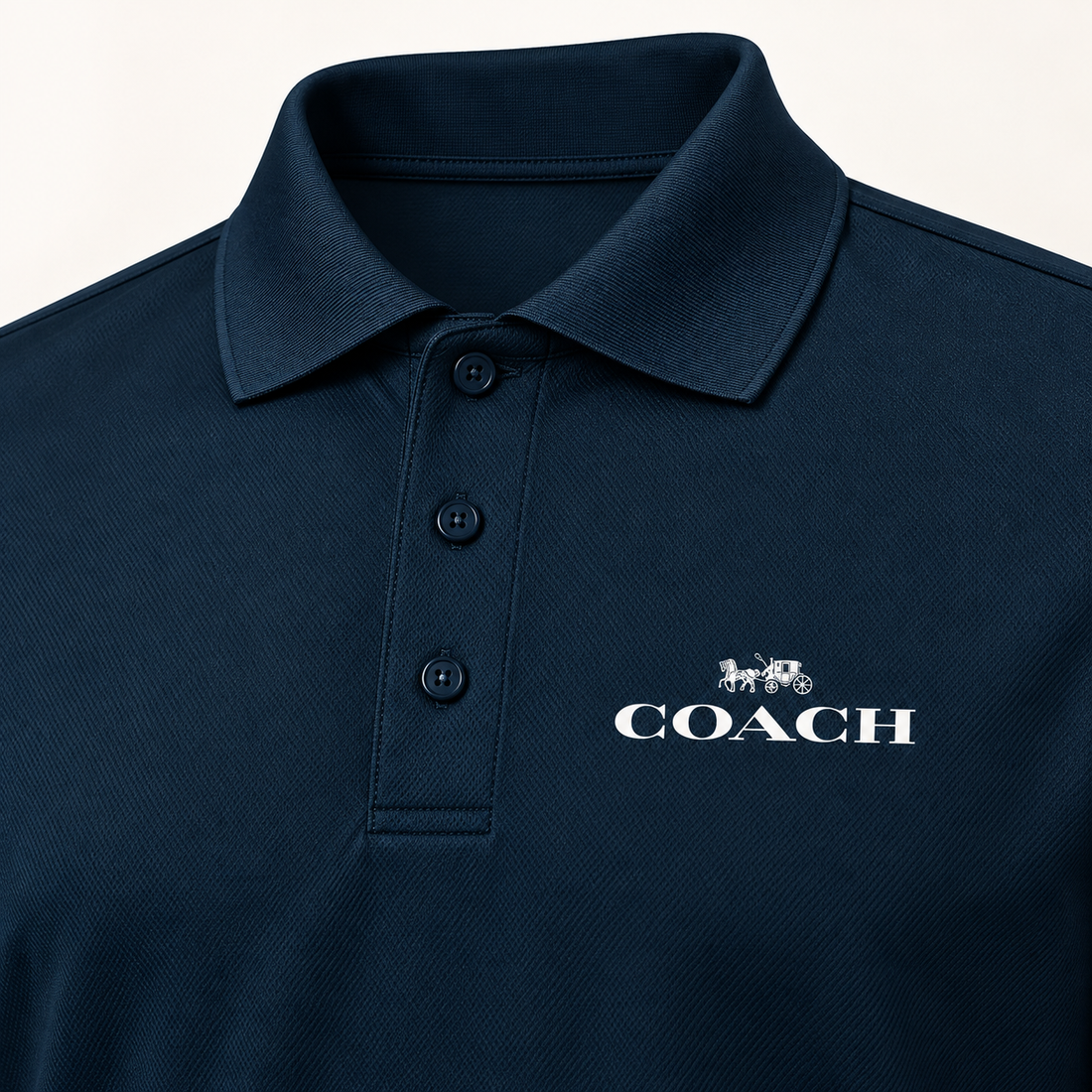 Men's Coach Polyester Polo - Navy - Image 3