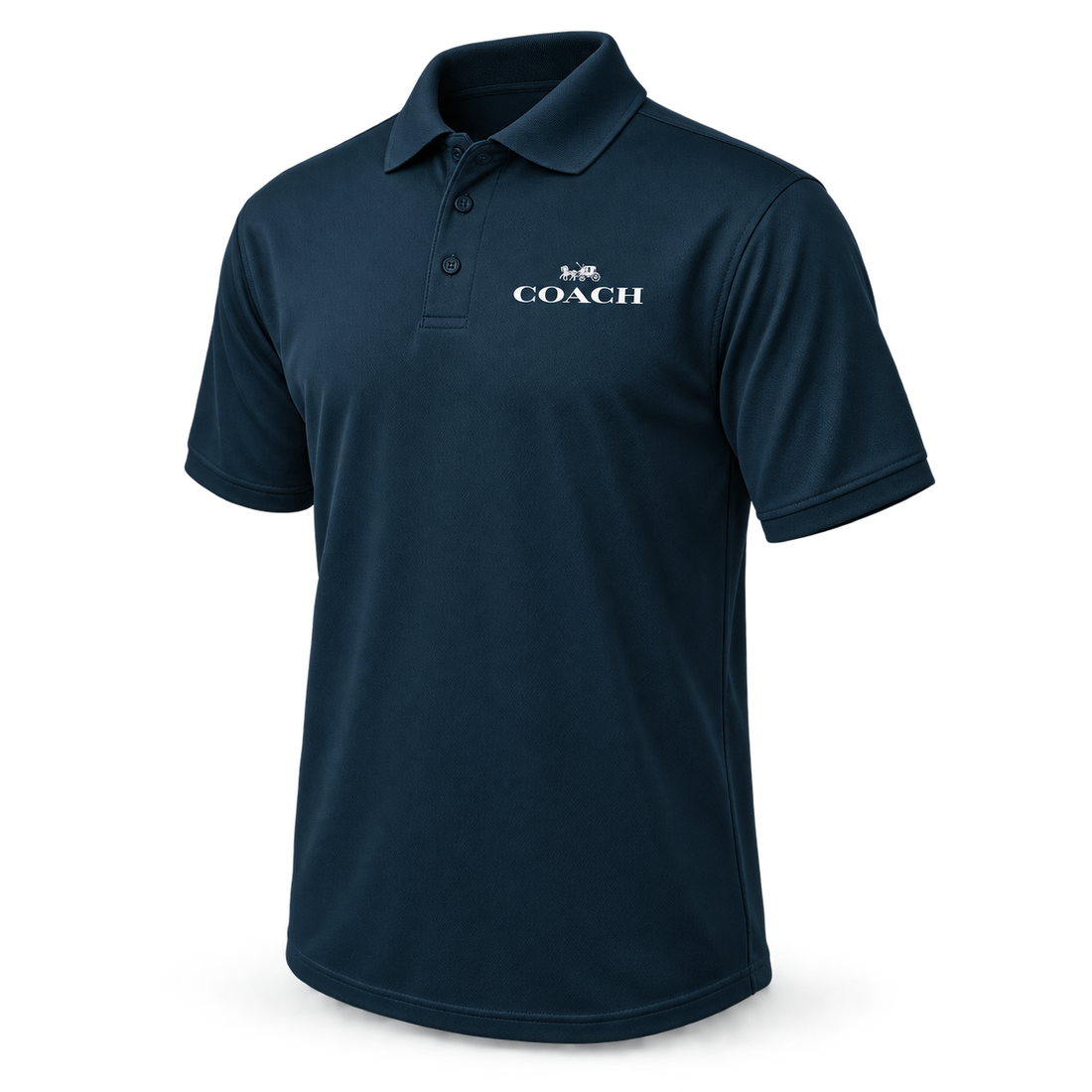 Men's Coach Polyester Polo - Navy - Image 4