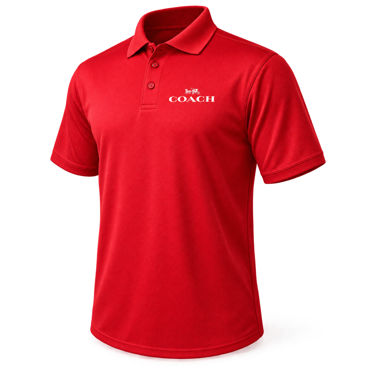 Men's Coach Polyester Polo - Red - Image 4