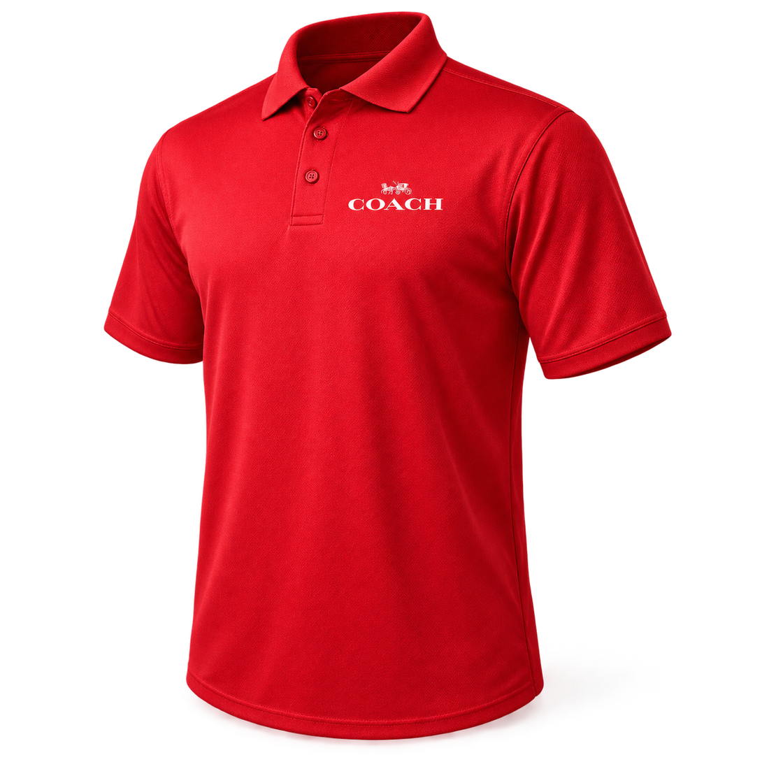 Men's Coach Polyester Polo - Red - Image 4