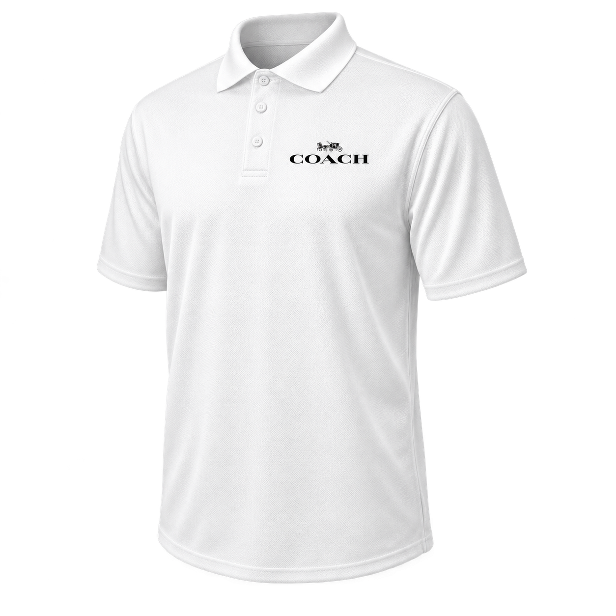 Men's Coach Polyester Polo - White - Image 4