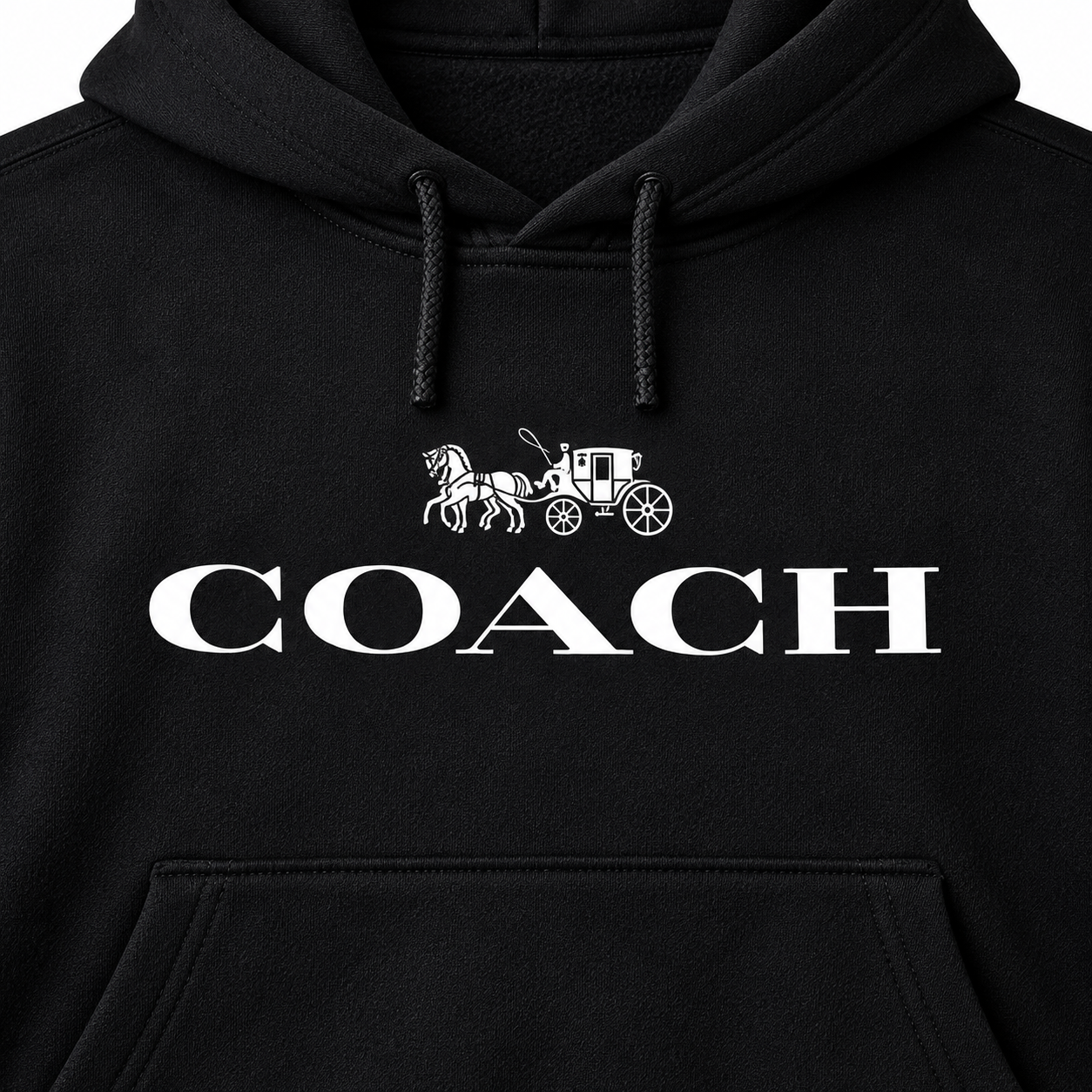 Men's Coach Pullover Hoodie in Black – detail