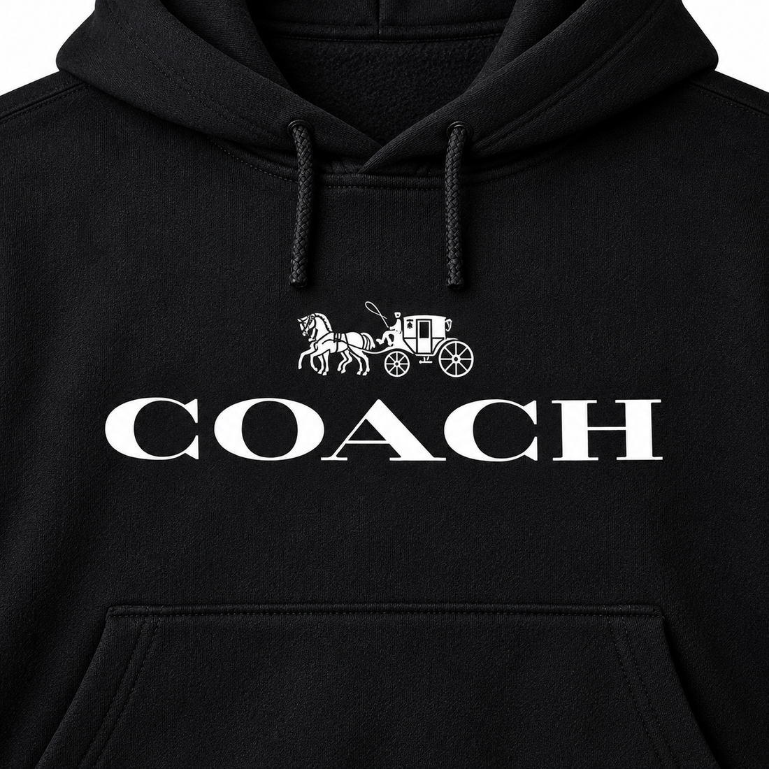 Men's Coach Pullover Hoodie in Black – detail