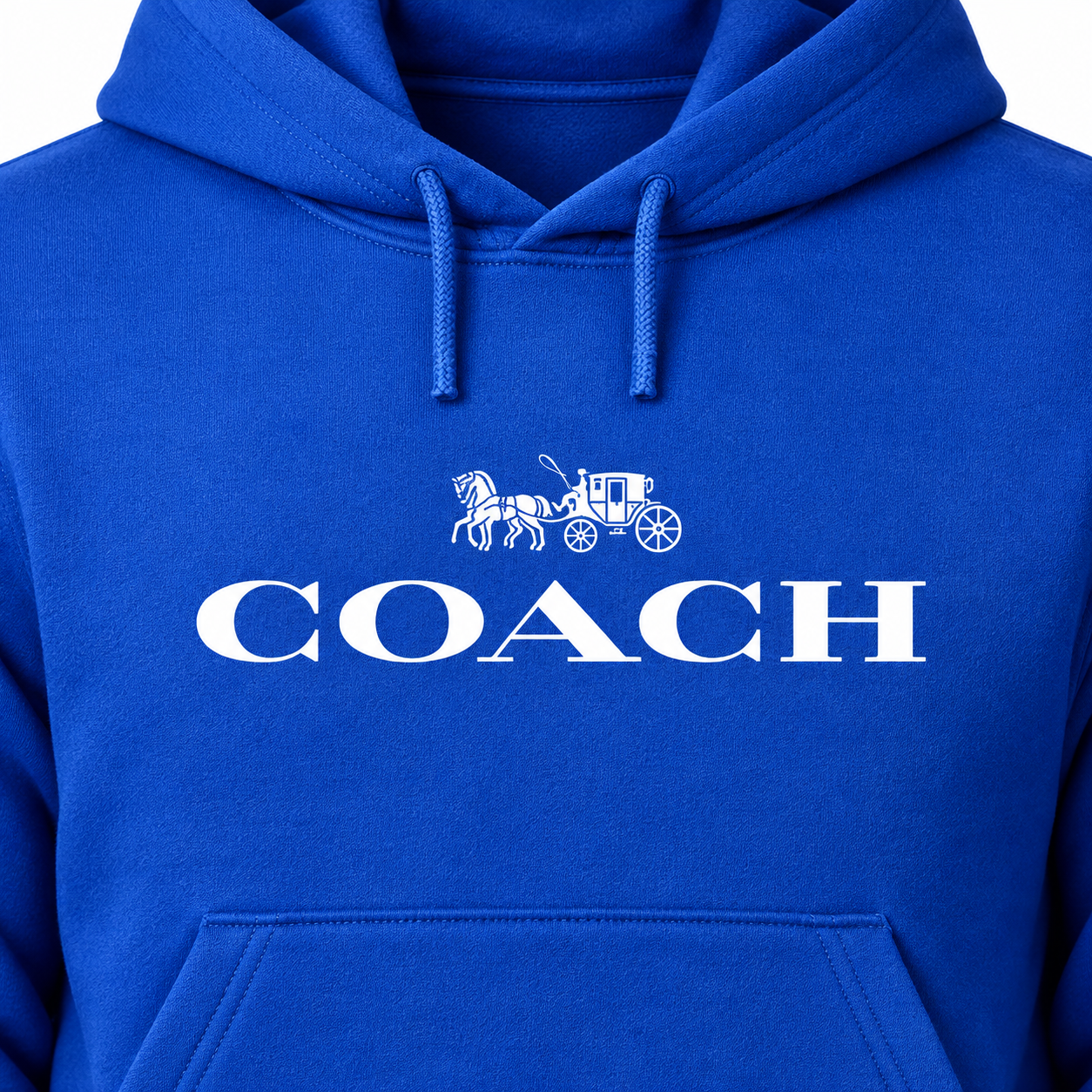 Men's Coach Pullover Hoodie in Blue – detail