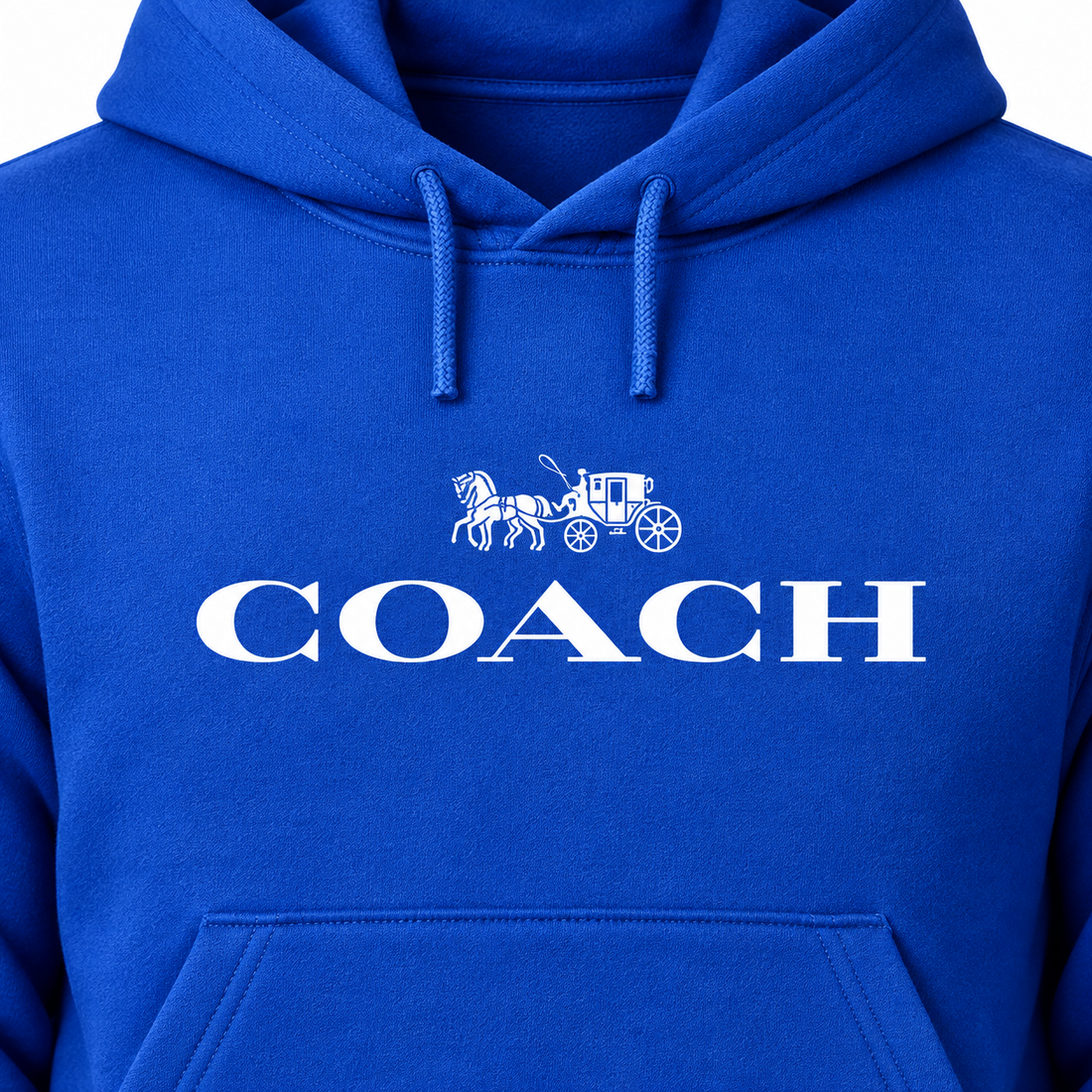Men's Coach Pullover Hoodie in Blue – detail