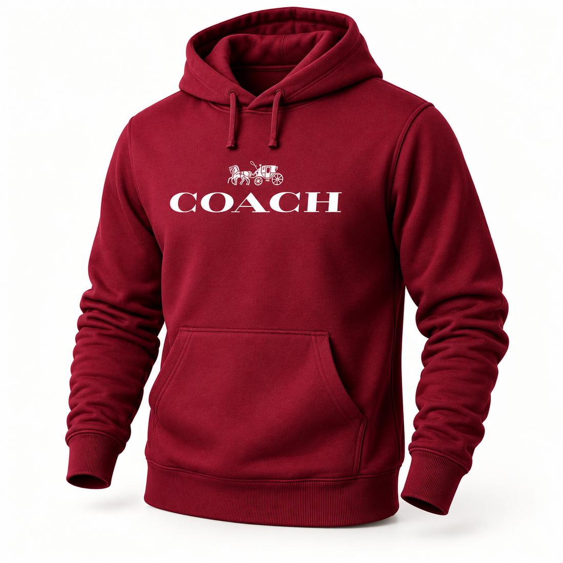 Men's Coach Pullover Hoodie in Burgundy – hero