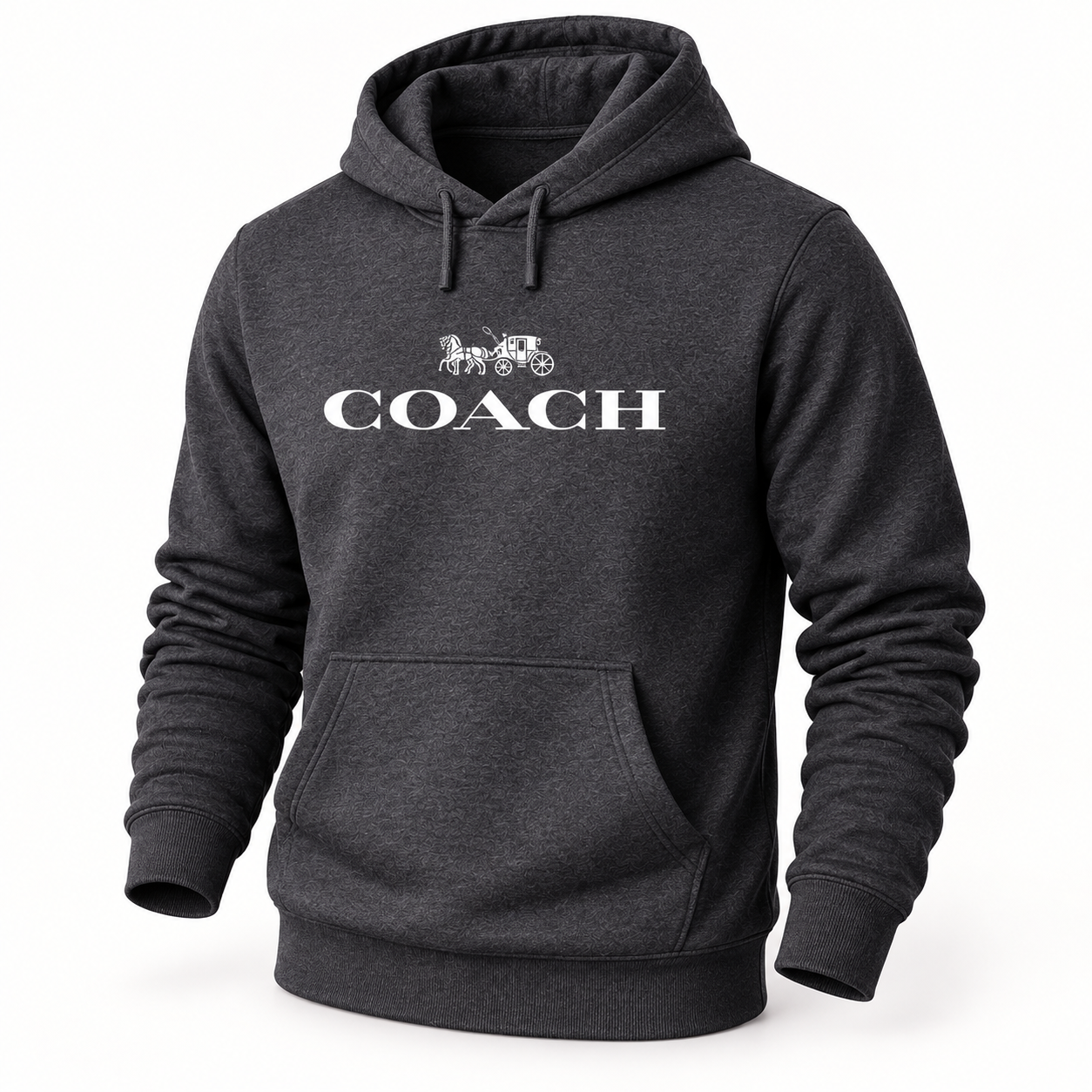Men's Coach Pullover Hoodie in Dark Heather – hero