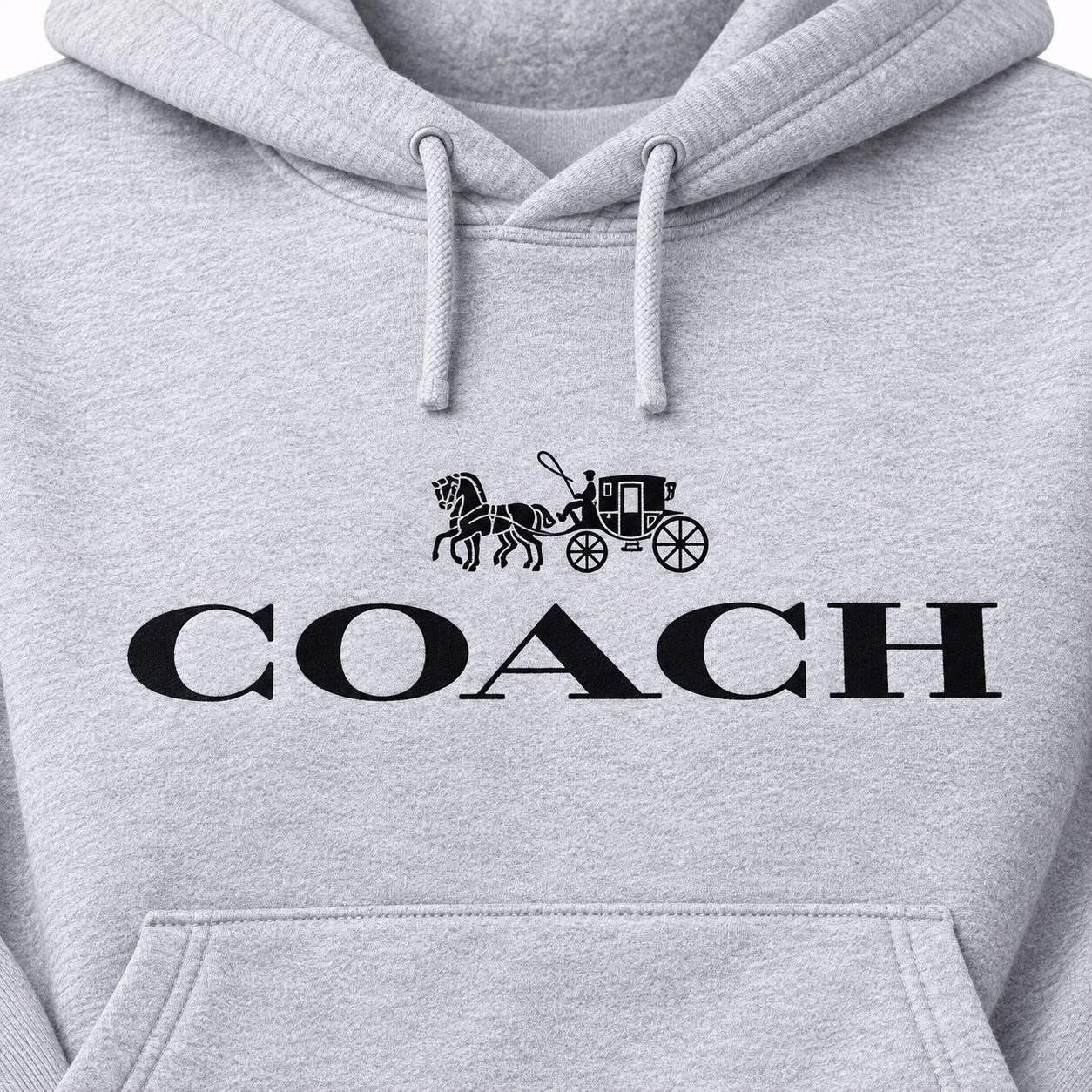 Men's Coach Pullover Hoodie in Grey – detail