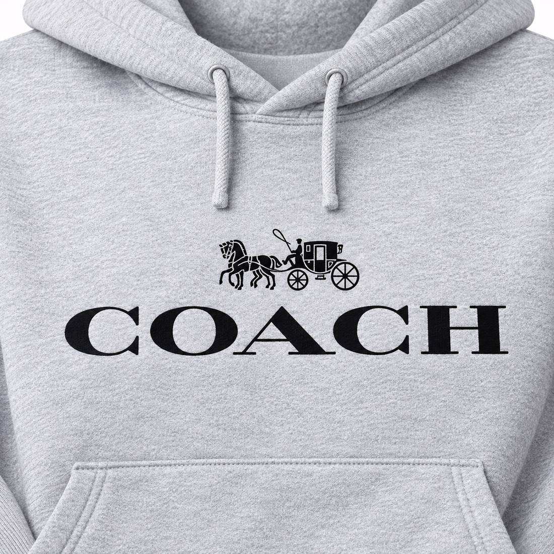Men's Coach Pullover Hoodie in Grey – detail
