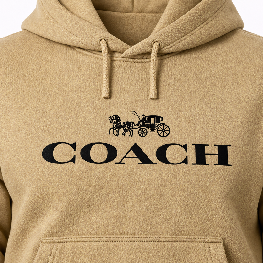 Men's Coach Pullover Hoodie in Khaki – detail