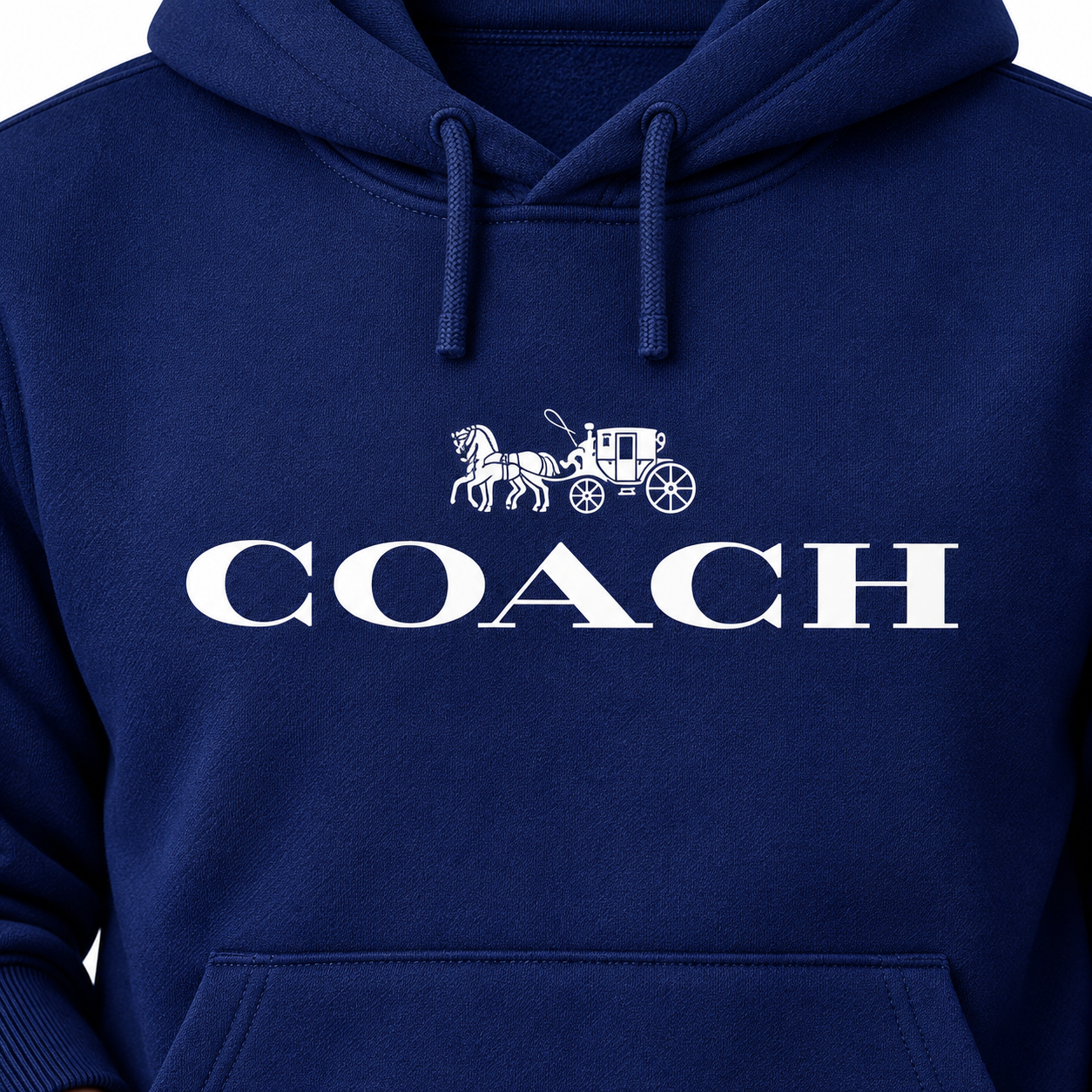 Men's Coach Pullover Hoodie in Navy – detail