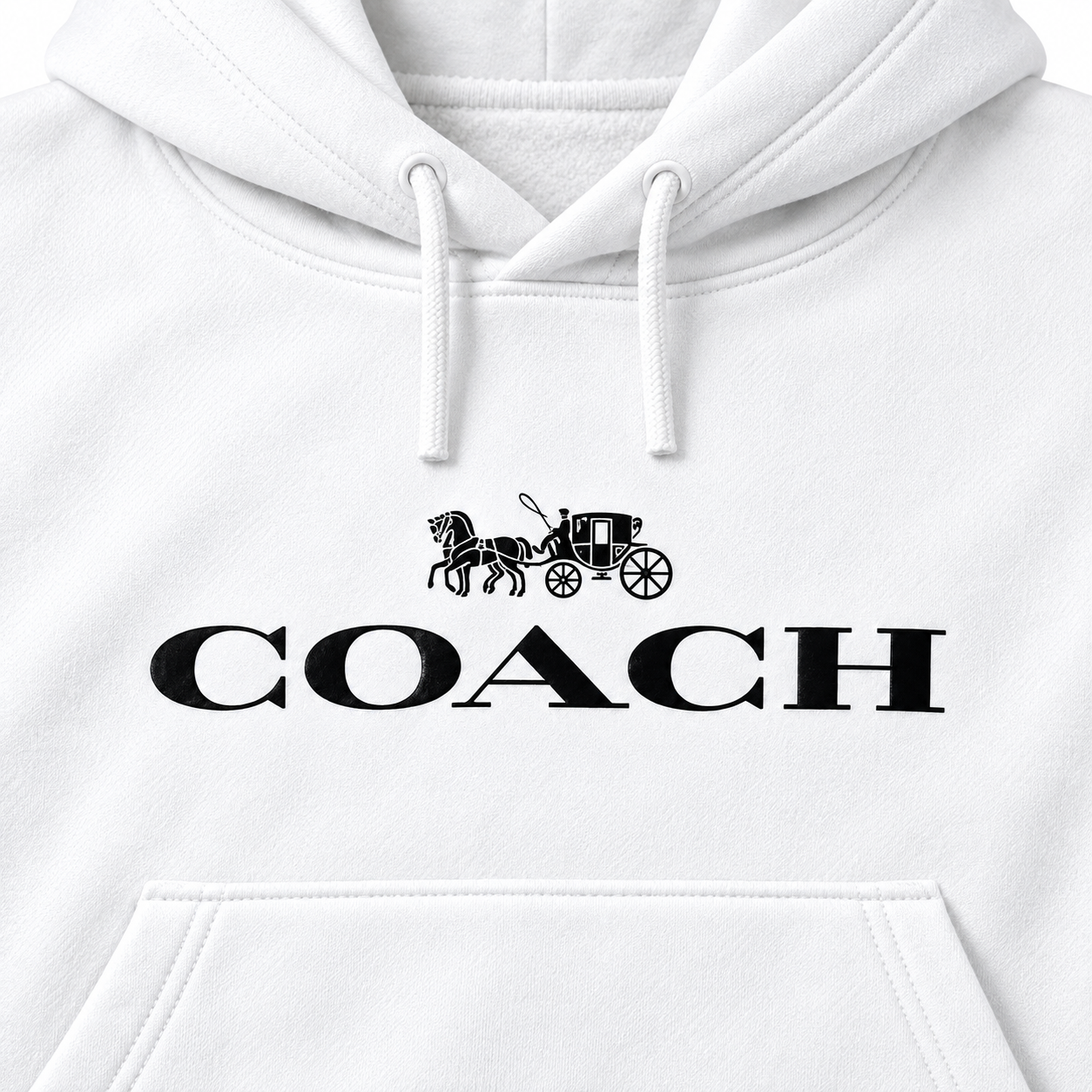 Men's Coach Pullover Hoodie in White – detail