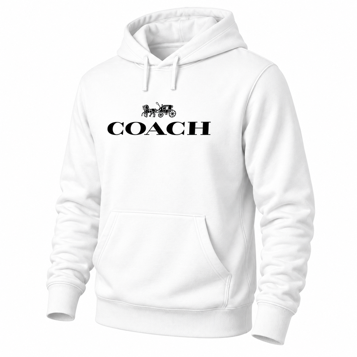 Men's Coach Pullover Hoodie in White – alternate angle