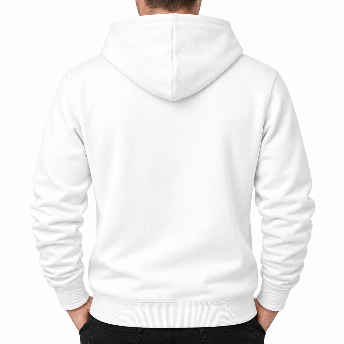 Men's Coach Pullover Hoodie in White – back view