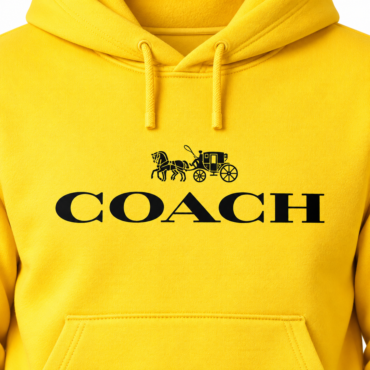 Men's Coach Pullover Hoodie in Yellow – detail