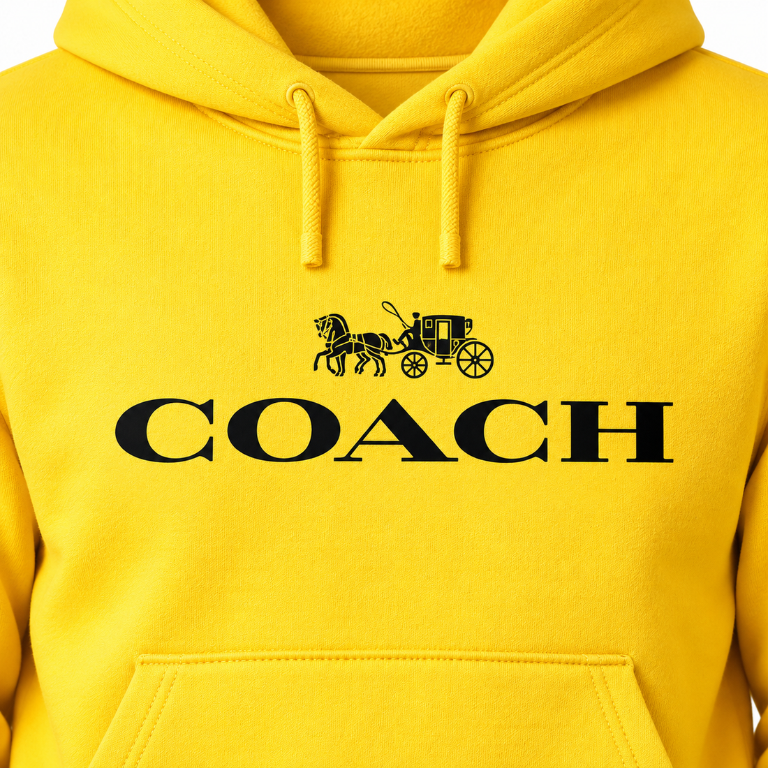 Men's Coach Pullover Hoodie in Yellow – detail